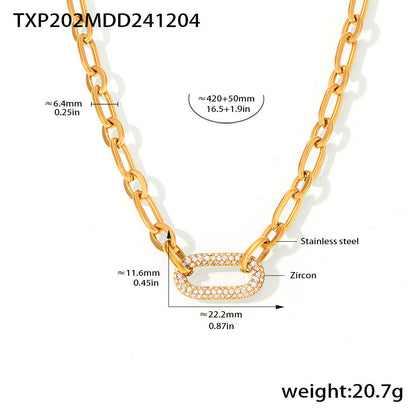 Pavé Massiv Kette Kettenglied Schmuckset | Gold
