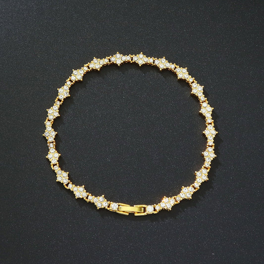 Klassisch Cluster Tennisarmband | Gold