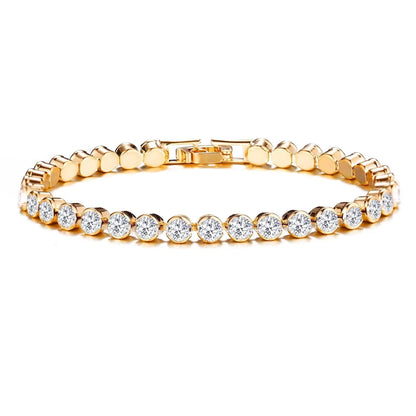 Rundschliff Tennisarmband | Gold