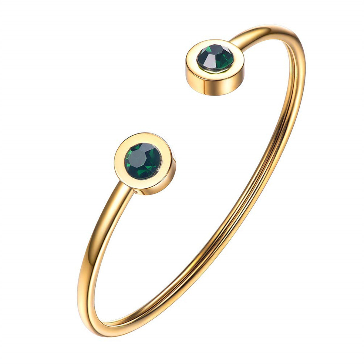 Grün Armreif Armband | Gold