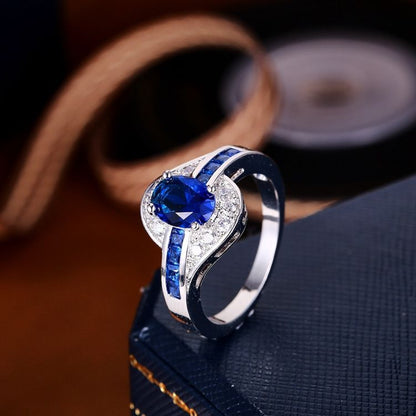 Saphir Fluss Ring | Weißgold