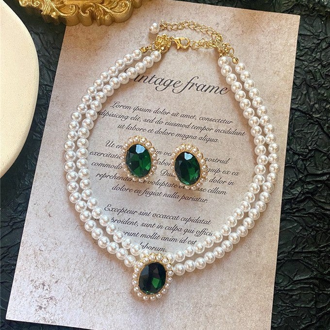 Kaiserlich Perlen-Smaragd-Schmuckset