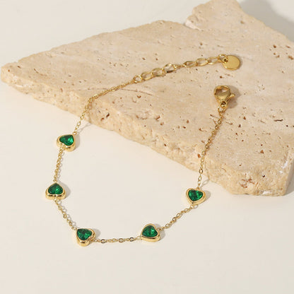 Francia Grün Herz-Armband