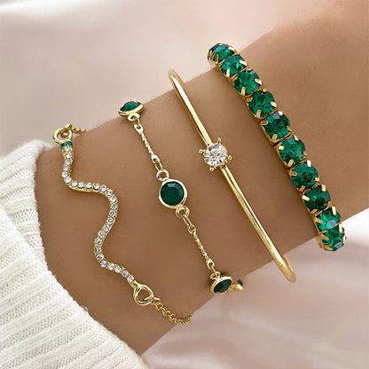 Gold Smaragd-Armband-Set