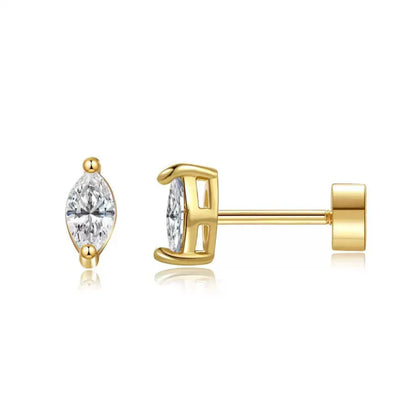 Tropfenschliff Ohrstecker | Gold