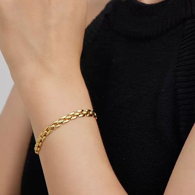 Uhr Kette Armband | Gold