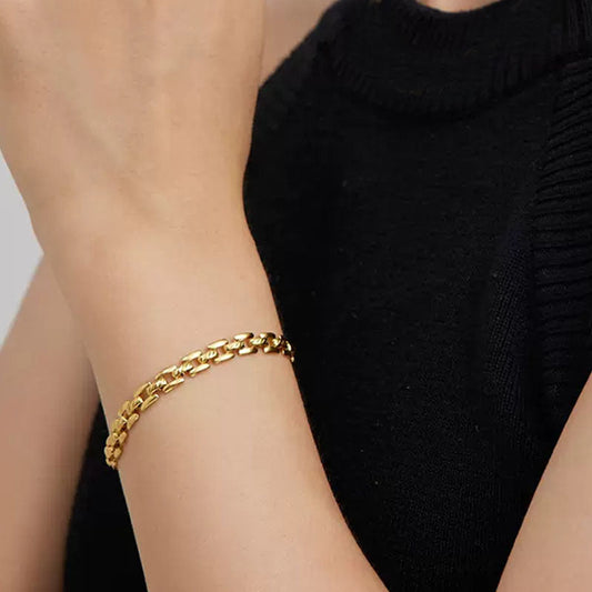 Uhr Kette Armband | Gold