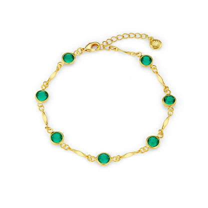 Smaragd Kettenglied Kette Armband | Gold