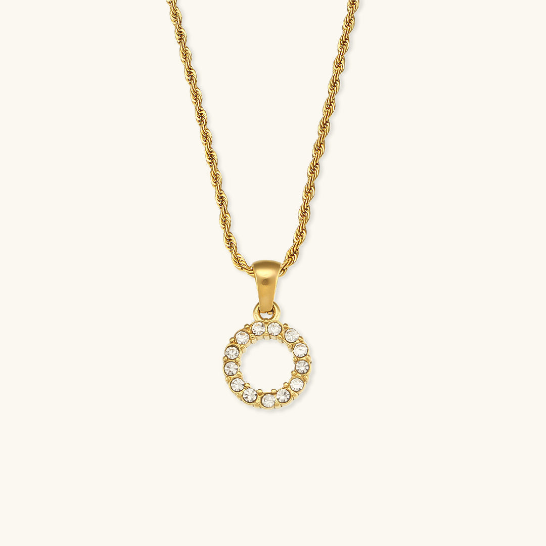 Maeve Buchstabeninitiale Diamant-Halskette
