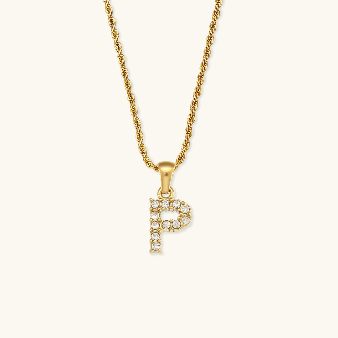 Maeve Buchstabeninitiale Diamant-Halskette