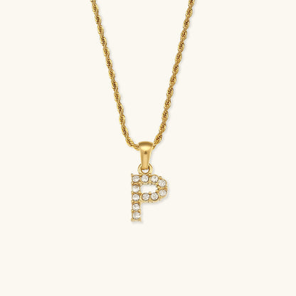 Maeve Buchstabeninitiale Diamant-Halskette
