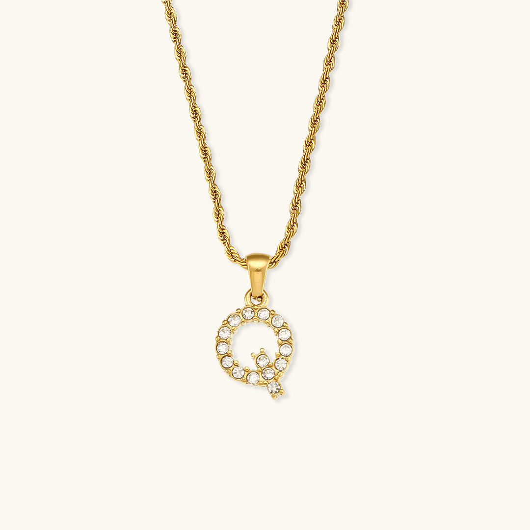 Maeve Buchstabeninitiale Diamant-Halskette