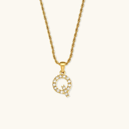 Maeve Buchstabeninitiale Diamant-Halskette