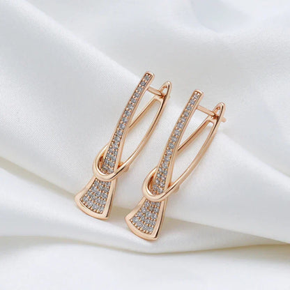 Strahlend Lagen Kristall-Ohrringe | Gold