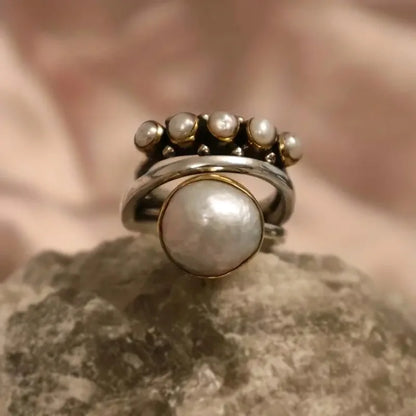 Perlen-Stapel Ring-Set