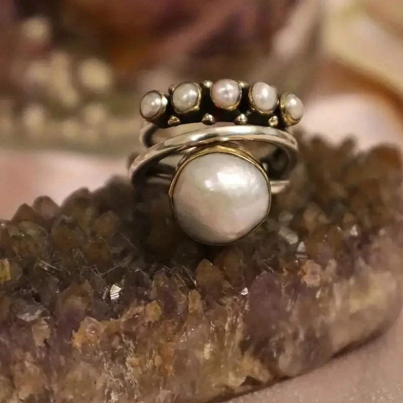 Perlen-Stapel Ring-Set