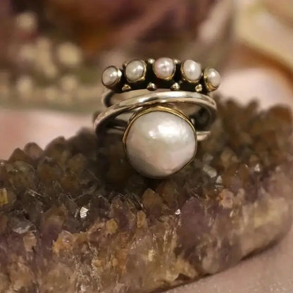 Perlen-Stapel Ring-Set