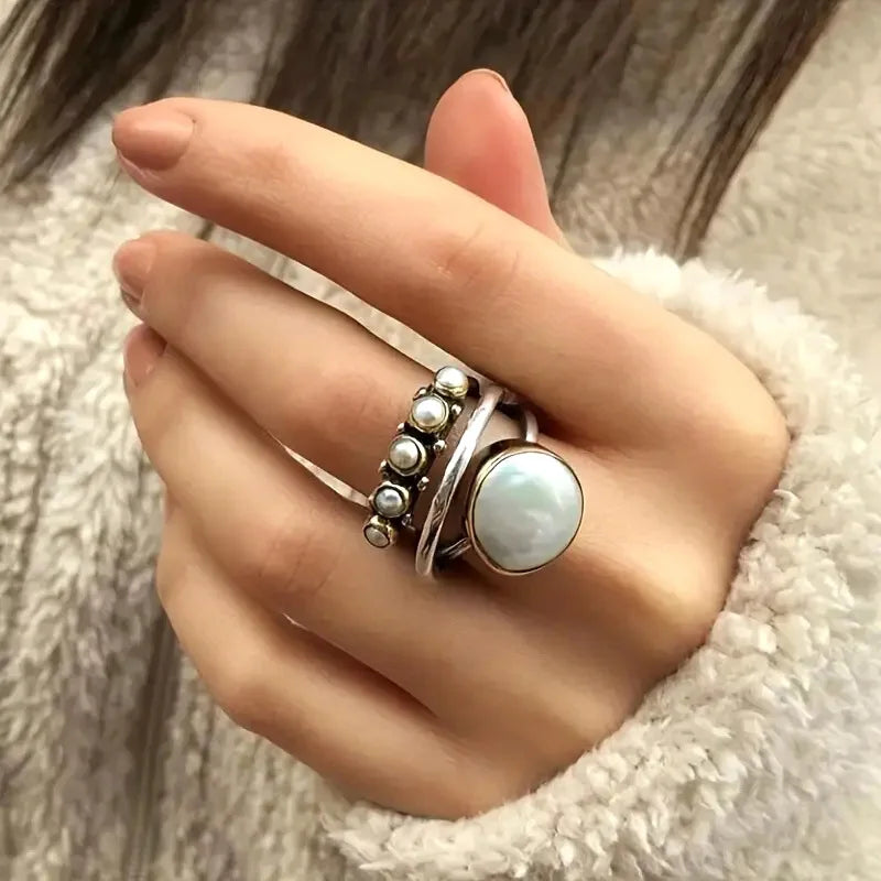 Perlen-Stapel Ring-Set
