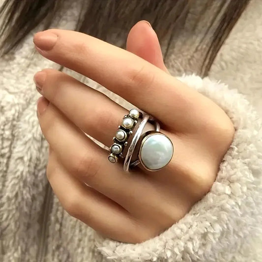 Perlen-Stapel Ring-Set