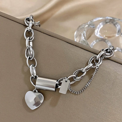 Herzförmig Massiv Armband | Gold