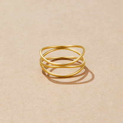 Gold Minimalist Wickel Ring