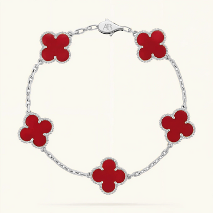 Kleeblatt-Armband Rot