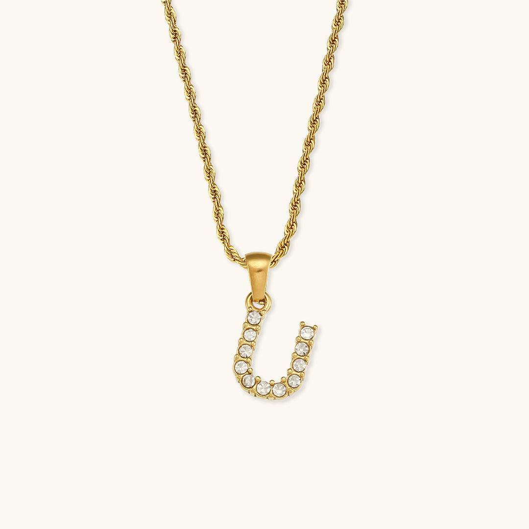 Maeve Buchstabeninitiale Diamant-Halskette