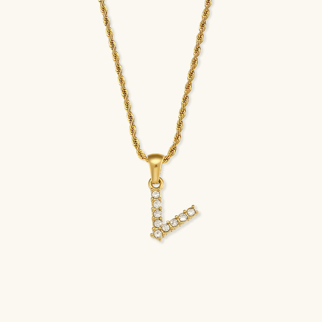 Maeve Buchstabeninitiale Diamant-Halskette