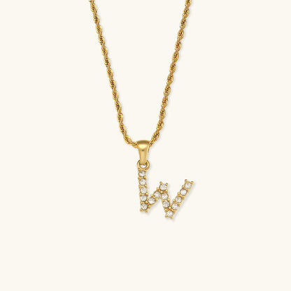 Maeve Buchstabeninitiale Diamant-Halskette
