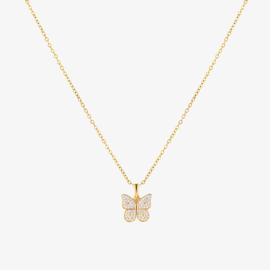 Strahlend Schmetterling-Halskette | Gold