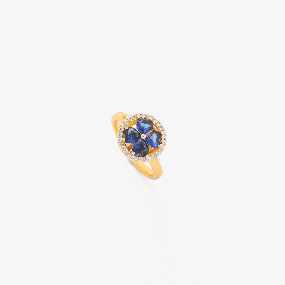 Gold Saphir Blumen-Ring