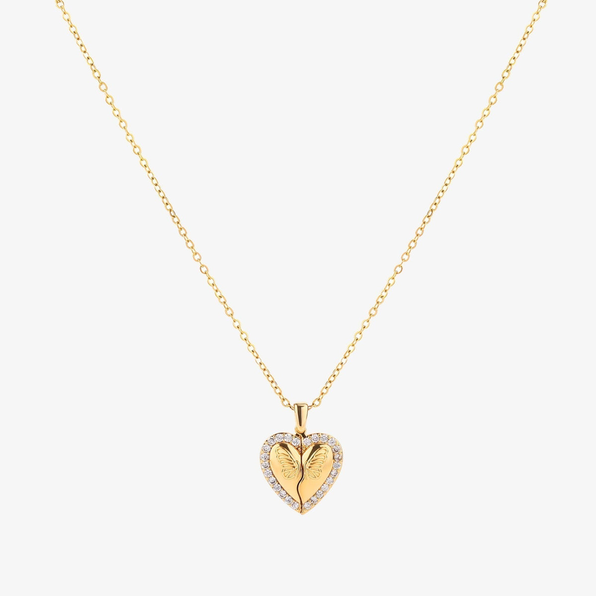 Schmetterling Herz-Halskette | Gold
