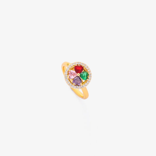 Farbwelle Herzen Drehring | Gold