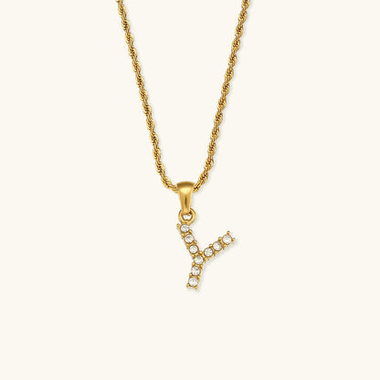 Maeve Buchstabeninitiale Diamant-Halskette