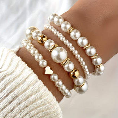 Perlen-Stapel Armband-Set aus 4