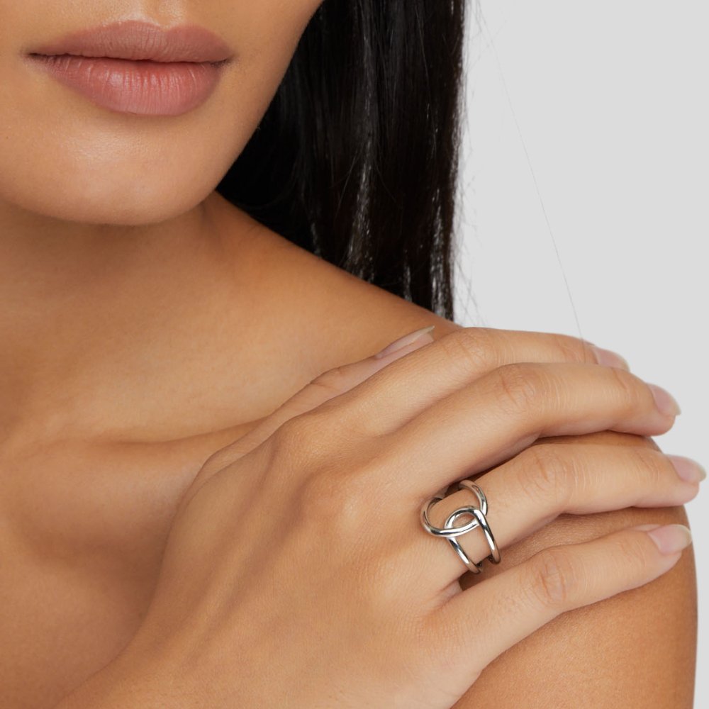 Silber Verschlungen Offen Ring