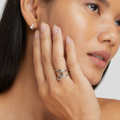 Silber Verschlungen Offen Ring