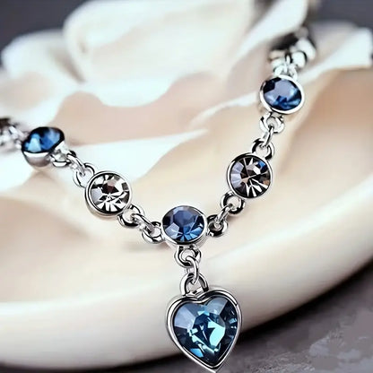 Ocean Herz Glanz Armband | Weißgold