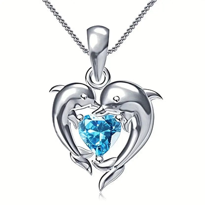 Oceanheart Twins Halskette | Weißgold