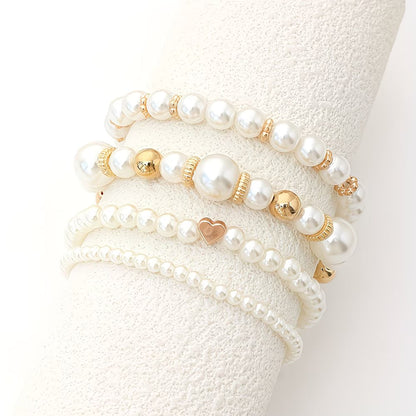 Perlen-Stapel Armband-Set aus 4