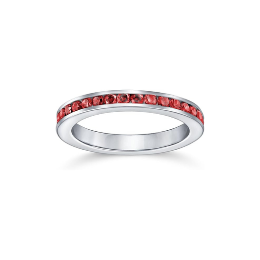 Rubin Ewigkeit Band Ring | Weißgold