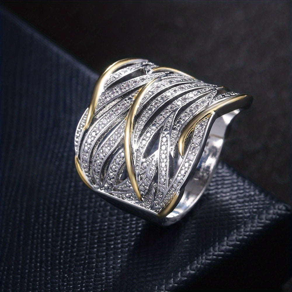 Silber und Gold Geflochten Band Ring