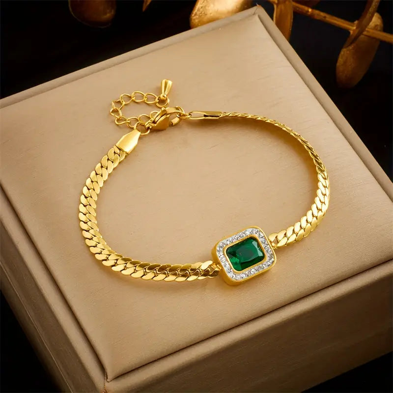 Gold Smaragd Kette Armband