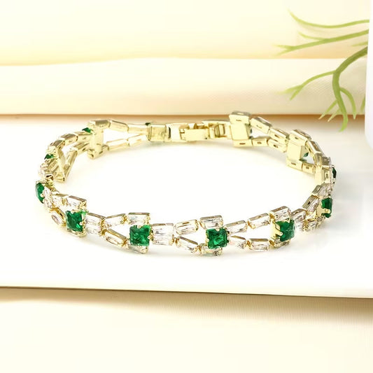 Verde Kettenglied Tennisarmband | Gold