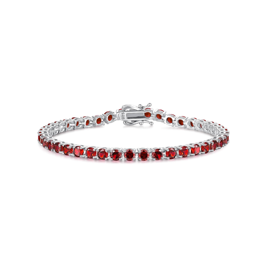 Rubin Tennisarmband | Weißgold