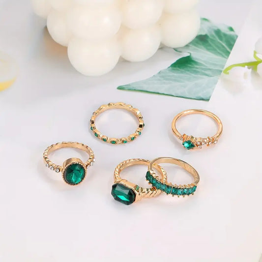 Zarina Exquisit Smaragdring-Set | Gold
