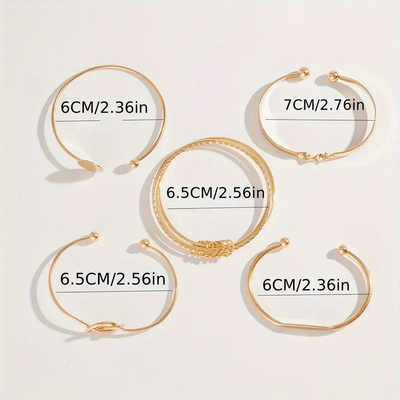 Geknotet Eleganz Armband-Set | Gold