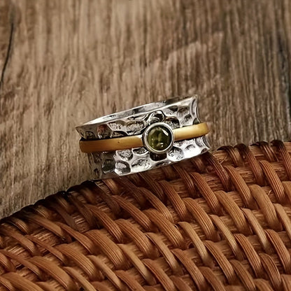 Silber und Gold Rustikal Band Ring