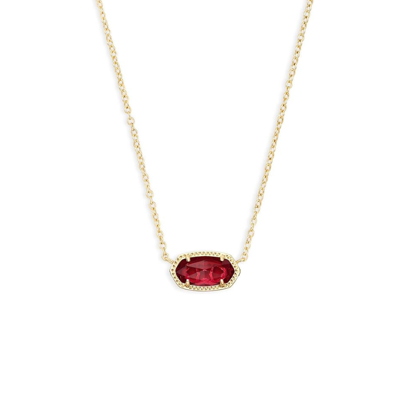 Klassisch Oval Rubin-Halskette | Gold