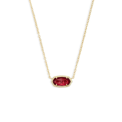 Klassisch Oval Rubin-Halskette | Gold